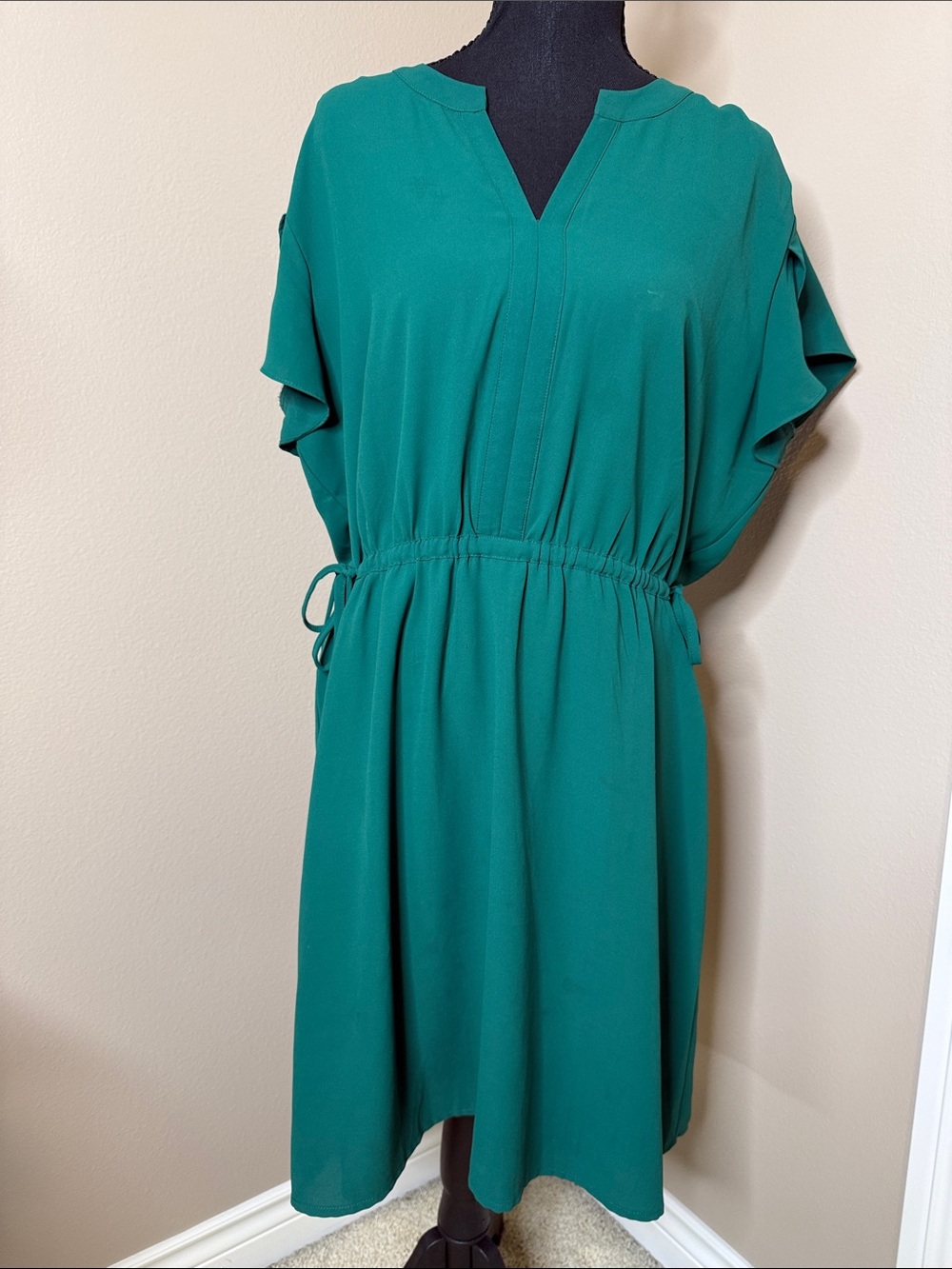 41 Hawthorn Teal Green Drawstring Waist Midi Dress